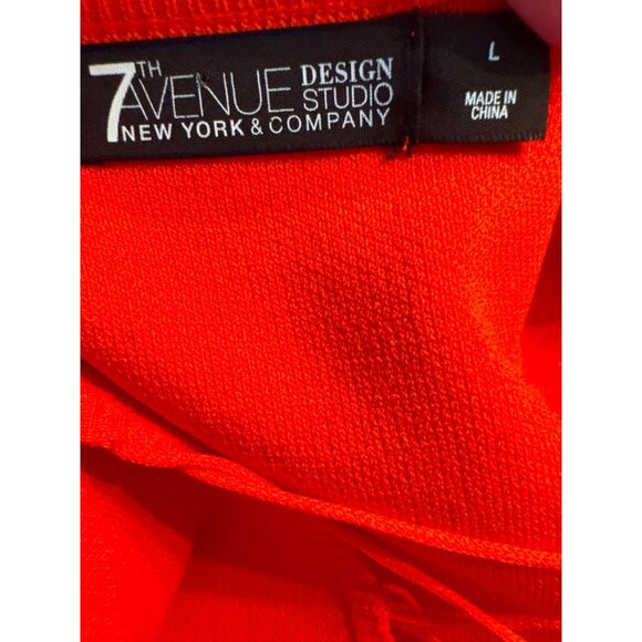 NY&C Tangerine Sleeveless Fitted Midi Pencil Fit Knit Sexy Body Con Dress Sz L - Picture 9 of 11